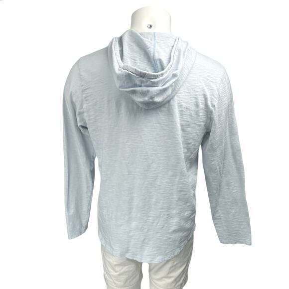 Vince Men's Light Blue Long Sleeve Hoodie Hooded Pullover Sweatshirt Top Size L - Picture 2 of 4